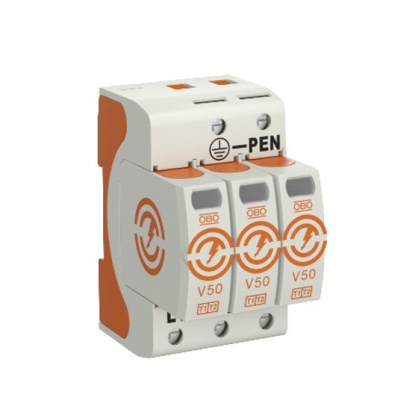 Supresor tipo 1 + 2, 50 kA, 385V trifásico