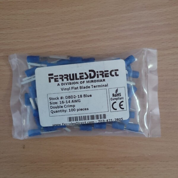 Terminales tipo pin 16-14 AWG azul