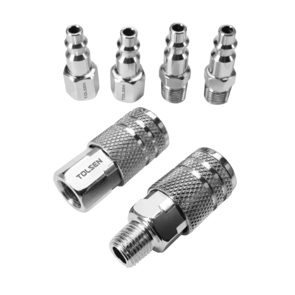 Kit coples  para compresor de 6pcs 3h/3m industrial 1/4"