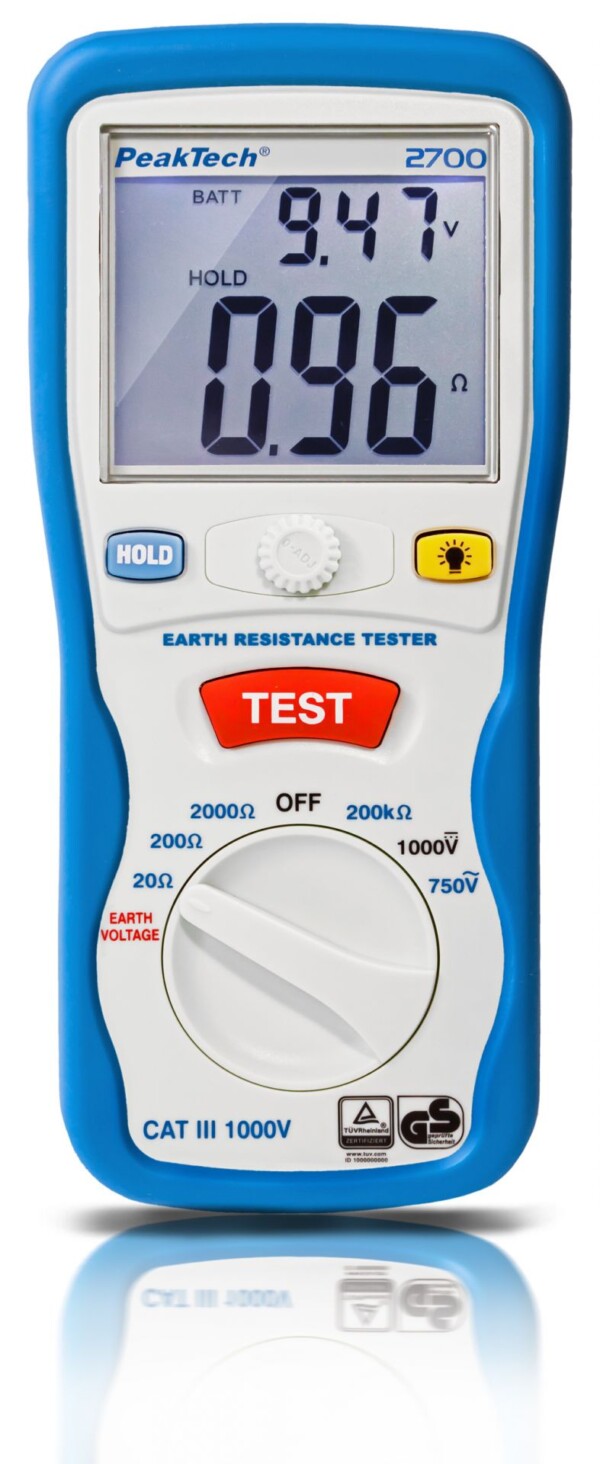 Medidor Digital de Tierra, 0-2000Ω, CAT III 1000V - Imagen 3