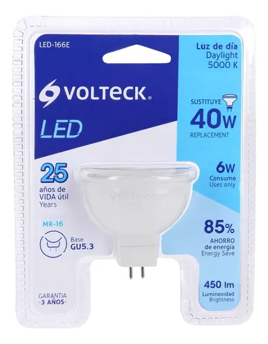 Lámpara LED 6W Tipo 16 Base GU5.3 Luz de día