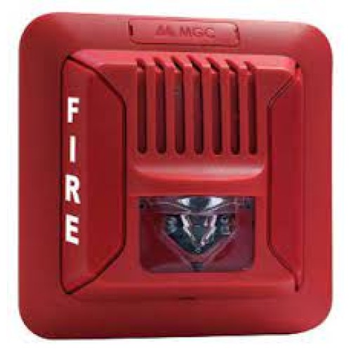 Sirena con Luz Estroboscópica de Pared 24V Mircom (FHS-400-RR)