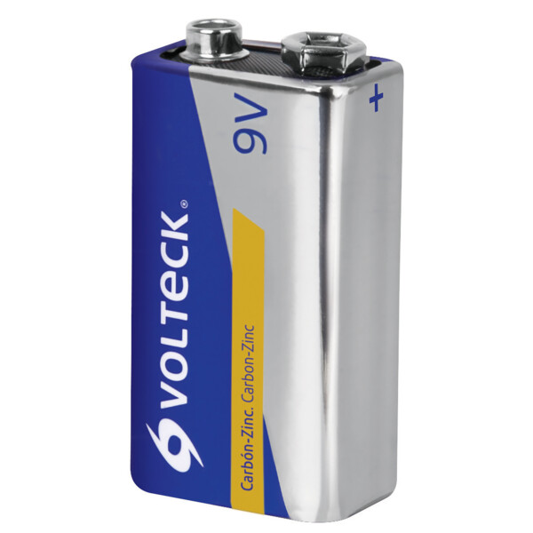 Blíster con 1 pila zinc-carbón 9 V, VOLTECK	46312	4.65	7.75