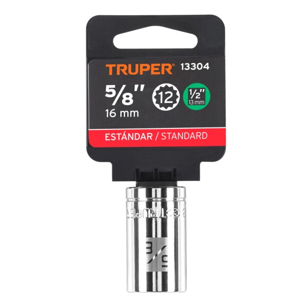 DADO DE 5/8´´ 12 PUNTAS CUADRO 1/2´´ TRUPER