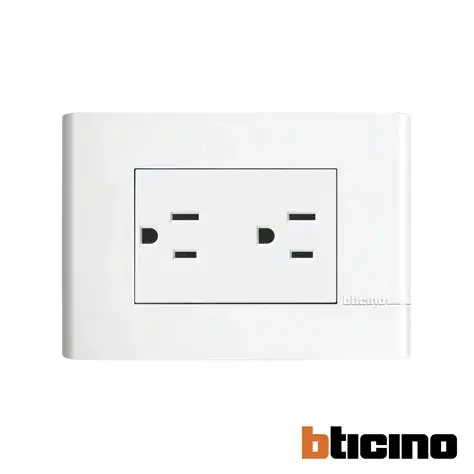 TOMA DOBLE 2P+T 2P+E DUPLEX SOCKET 15A-127 250V BTICINO