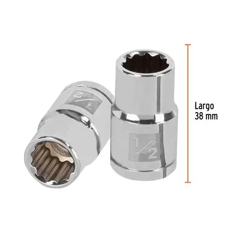 DADO DE 1/2´´ 12 PUNTAS CUADRO 1/2´´ TRUPER