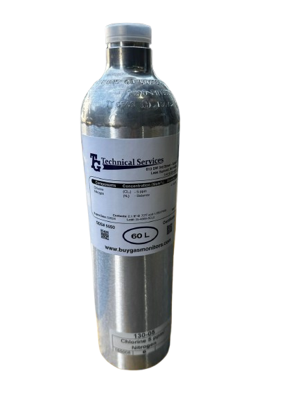 CILINDRO DE GAS CL2 DE 58 LITROS, 5 PPM